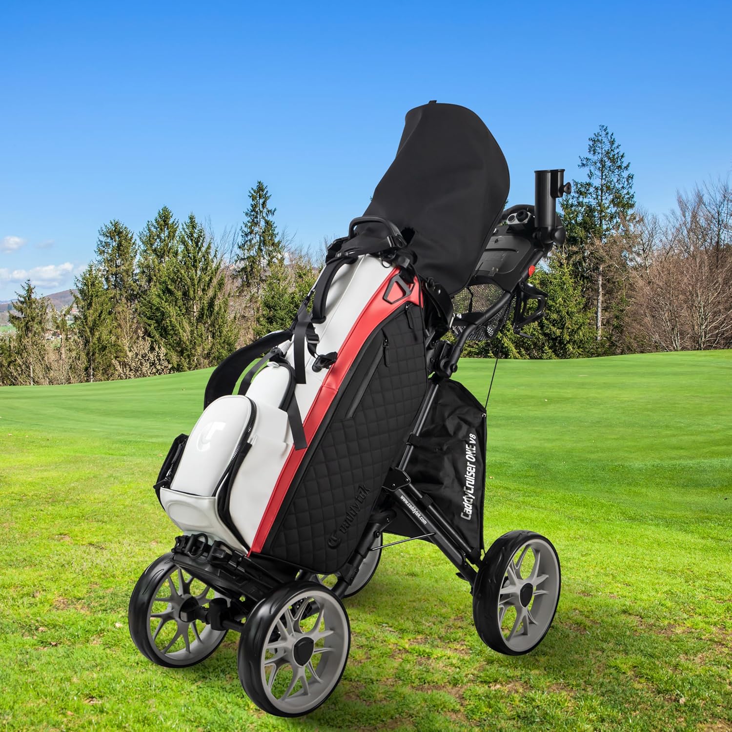 ゴルフカート 4輪　CaddyTek CaddyTek Caddycruiser One Version 8 4 Wheel Golf Push Cart